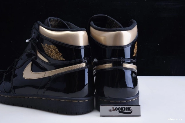 Reps TB JORDAN (2020) RETRO 555088-032 GOLD 1 HIGH AIR METALLIC BLACK 0705